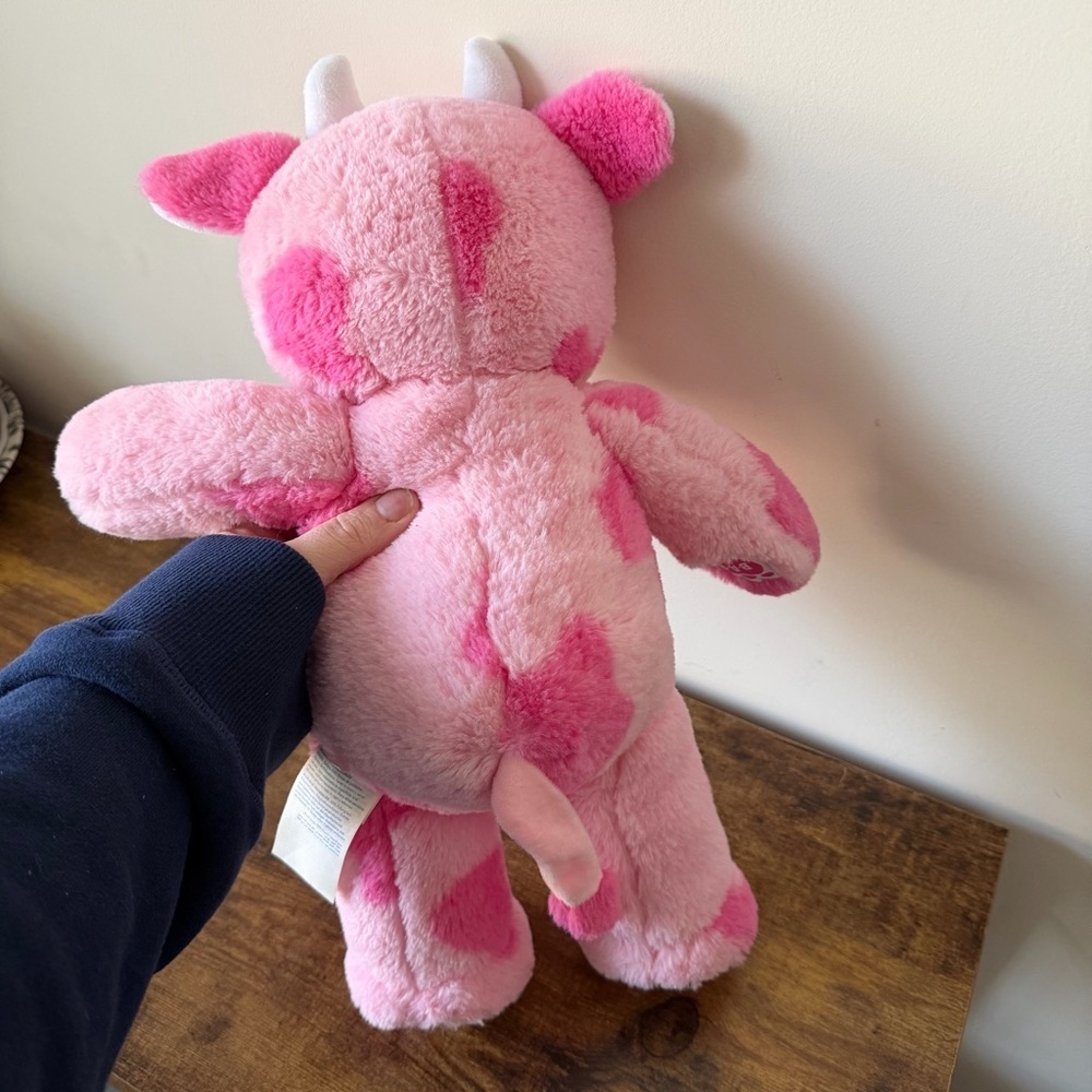 Build A Bear Pink Milkshake Strawberry Cow Plush Limited Release BAB Workshop - Picture 6 of 11